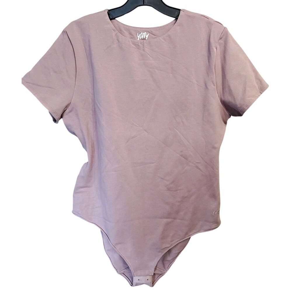New YITTY Womens Mesh Me Smoothing Thong Bodysuit Pink Bare Mauve 2X